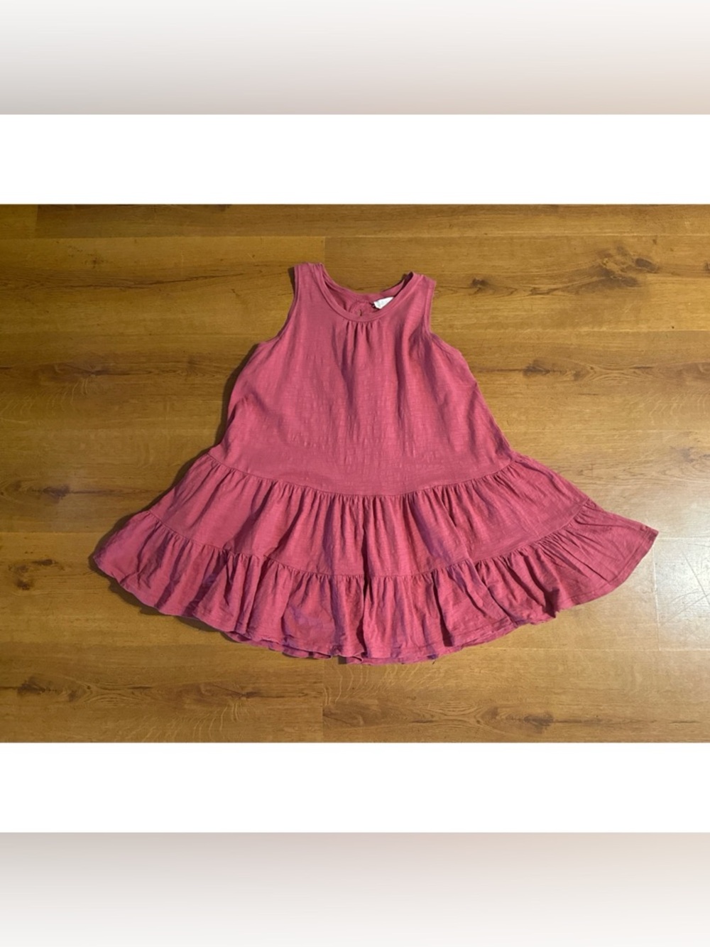 Altar'd State Sleeveless Tiered Dress in Rose Pink 100% cotton